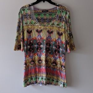 David Cline Native design colorful V-neck